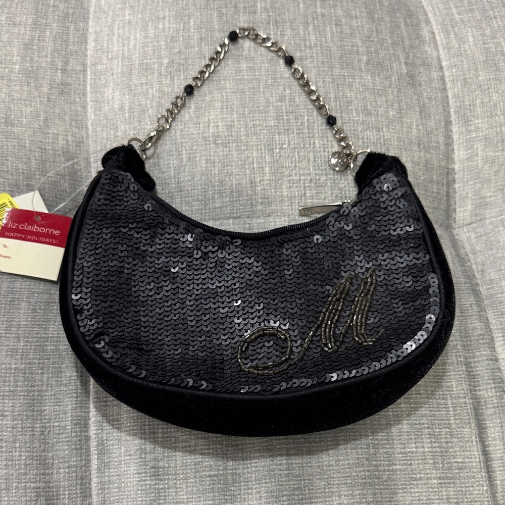 Liz Claiborne “M” Black Sequin Mini Bag